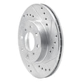 R1 Concepts Brake Rotor Drilled and Slotted Silver Fits Acura Integra