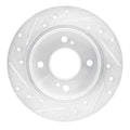 R1 89-98 Nissan 240SX Rear Right Drilled & Slotted Silver Brake Rotor
