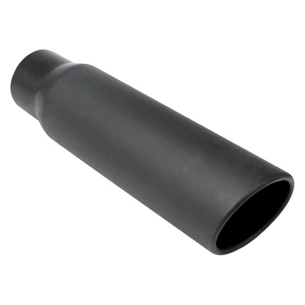 BLACK POWDER COATED 5IN ROLLED SLANT 18IN BLK EXHAUST TIP 4.00IN ID / 6.00IN OD