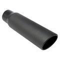 BLACK POWDER COATED 5IN ROLLED SLANT 18IN BLK EXHAUST TIP 4.00IN ID / 6.00IN OD