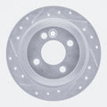 R1 02-15 Mini Cooper Clubman Rear Left Drilled & Slotted Silver Brake Rotor