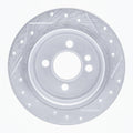 R1 02-15 Mini Cooper Clubman Rear Left Drilled & Slotted Silver Brake Rotor