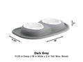 WeatherTech Pet Feeding System Double Low 16oz 2in. Poly Bowl - Dark Grey