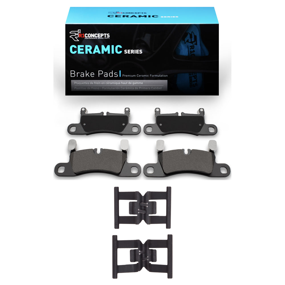 R1 11-18 Porsche Cayenne Rear Ceramic Brake Pads & Hardware Kit