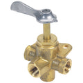 1/4 FNPT BRASS FOURWAY VALVE