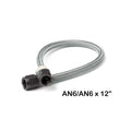 Stainless Steel Braided Hose With Black Fittings -6An 1 Foot Length NOS