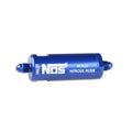 In-Line Hi-Flow Nitrous Filter 4An Blue High Pressure Nitrous Filter -4An X -4An In-Line Billet Aluminum (140 Micron) NOS
