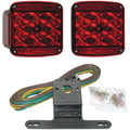 LED STOP/TURN/TAIL & SIDE MARKER KIT RECTANGULAR SUBMERSIBLE UNDER 80IN RED