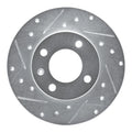 R1 73-05 Audi 4000 Front Left Drilled & Slotted Silver Brake Rotor