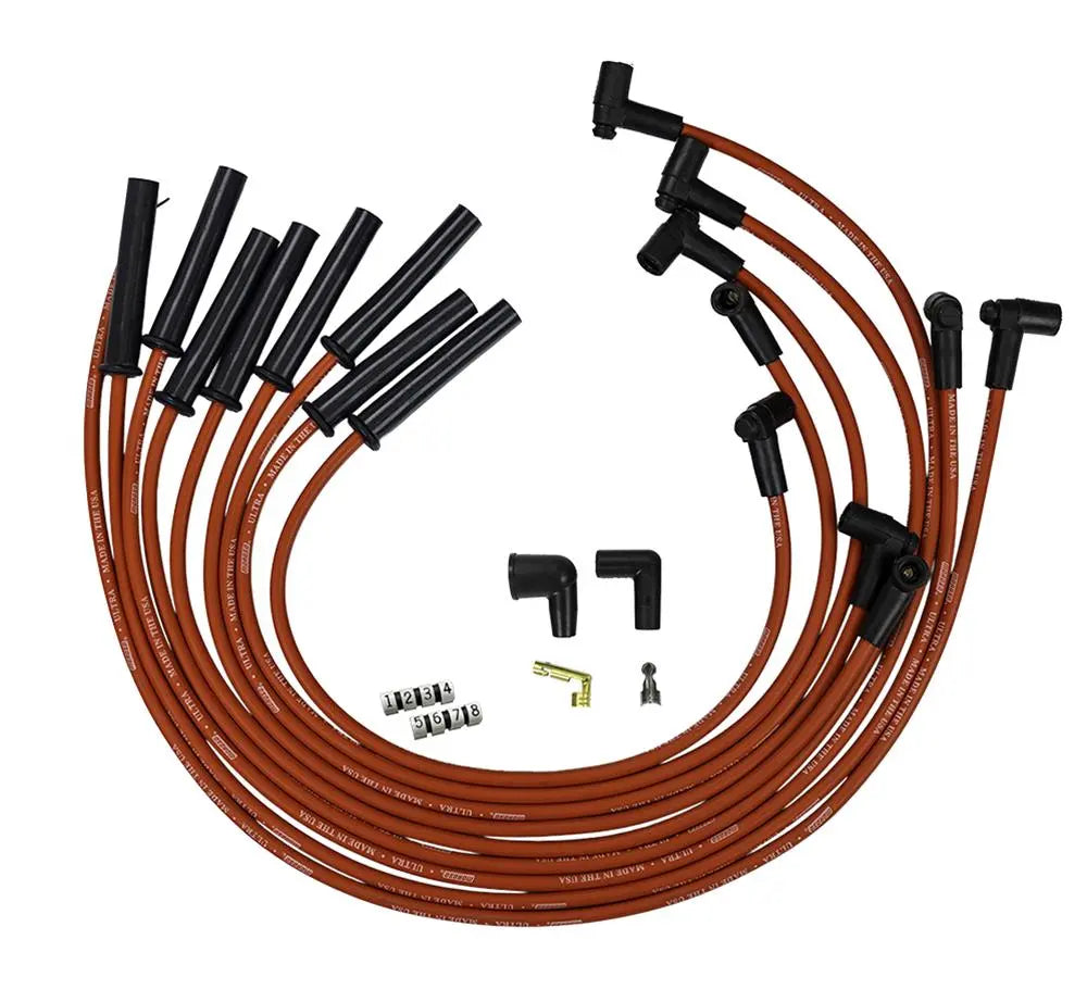 Moroso GM BBC 366-454 HEI-Style w/o Coil In Cap Ultra 350 8mm Multi-Angle Spark Plug Wire Set - Red