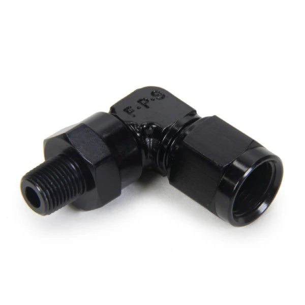 Fragola -12AN Female Swivel To 1/2 NPT - 90 Degree - Black