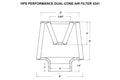 Universal Dual-Cone Air Filter (Oiled)