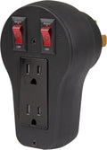 50A RV MALE TO (2) 15A FEMALE RESETTABLE CIRCUIT BREAKER ADAPTER