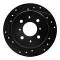 R1 88-01 Acura Integra Rear Left Drilled & Slotted Black Brake Rotor