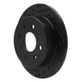 R1 88-01 Acura Integra Rear Left Drilled & Slotted Black Brake Rotor