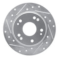 R1 03-08 Acura TSX Rear Left Drilled & Slotted Silver Brake Rotor