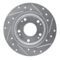 R1 03-08 Acura TSX Rear Left Drilled & Slotted Silver Brake Rotor