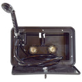 EXTERIOR SHOWER BOX WITH 59IN VINYL HOSE 1/4 TURN PLASTIC BLACK