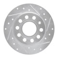 R1 Concepts Brake Rotor Drilled and Slotted Silver Fits Audi A3