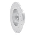 R1 Concepts Brake Rotor Drilled and Slotted Silver Fits Audi A3