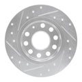R1 Concepts Brake Rotor Drilled and Slotted Silver Fits Audi A3