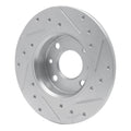 DFC 09-19 Fiat 500 (Mexico) Rear Left Drilled & Slotted Silver Brake Rotor