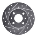 R1 2009-2019 Fiat 500 (USA/Canada) Rear Left Drilled & Slotted Silver Brake Rotor