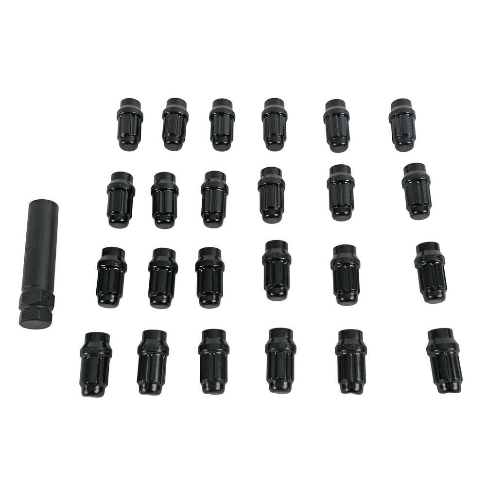 LUG NUTS 24PK 6LUG 121.50 ET SPLINE WIK+LOCKS BLACK
