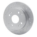 DFC 98-02 Acura CL Rear Left Drilled & Slotted Silver Brake Rotor