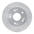 R1 06-15 Honda Civic Si Rear Left Drilled & Slotted Silver Brake Rotor