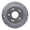 R1 06-15 Honda Civic Si Rear Left Drilled & Slotted Silver Brake Rotor