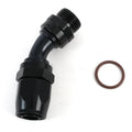 Fragola -12AN Male Rad. Fitting x 45 Degree Pro-Flow Hose End - Black