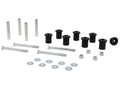 Spring - eye front rear and shackle bushing 8 Bushings 4 Tubes 4 Bolts 8 Washers 4 Nuts Grease