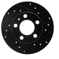 R1 98-24 Audi A1 (Mexico) Rear Right Drilled & Slotted Black Brake Rotor