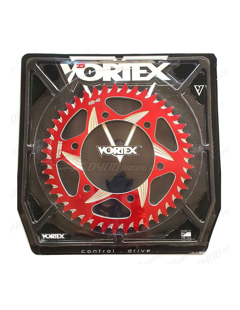 Vortex Racing Aluminum Rear Sprocket 520 43 Tooth- Red