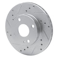 DFC 90-93 Mazda Miata Front Left Drilled & Slotted Silver Brake Rotor