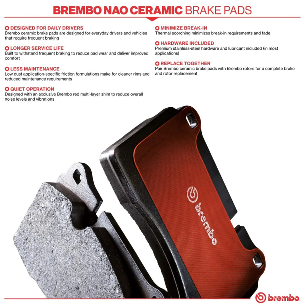 Brembo 05-08 Ford Escape/05-06 Mazda Tribute Rear Premium NAO Ceramic OE Equivalent Pad