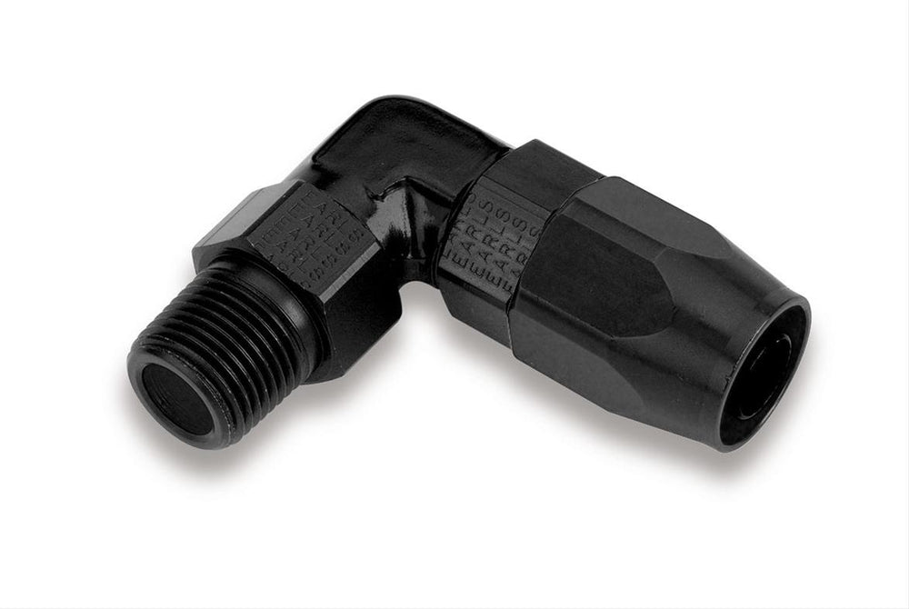 BLACK 90 DEG 3/8" NPT TO -8 SWIVEL-SEAL