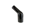 HPS Performance 2-3/8 - 3-1/8 ID High Temp 4-ply Reinforced Silicone 45 Degree Elbow Reducer Hose Black (60mm - 80mm ID)