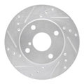 R1 90-93 Mazda Miata Front Left Drilled & Slotted Silver Brake Rotor