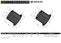 Whiteline KSR211 Front Rack and Pinion Bushing Kit; fits Mitsubishi Lancer 08-15
