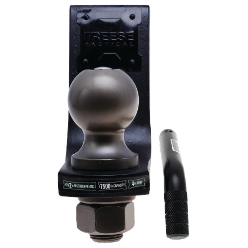 TACTICAL TRAILER HITCH BALL MOUNT STARTER KIT 2IN RECVR 4IN DROP 7500LB W/2IN BALL/PIN&CLIP