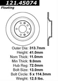 Centric 06-07 Mazda 6 Rear Standard Brake Rotor