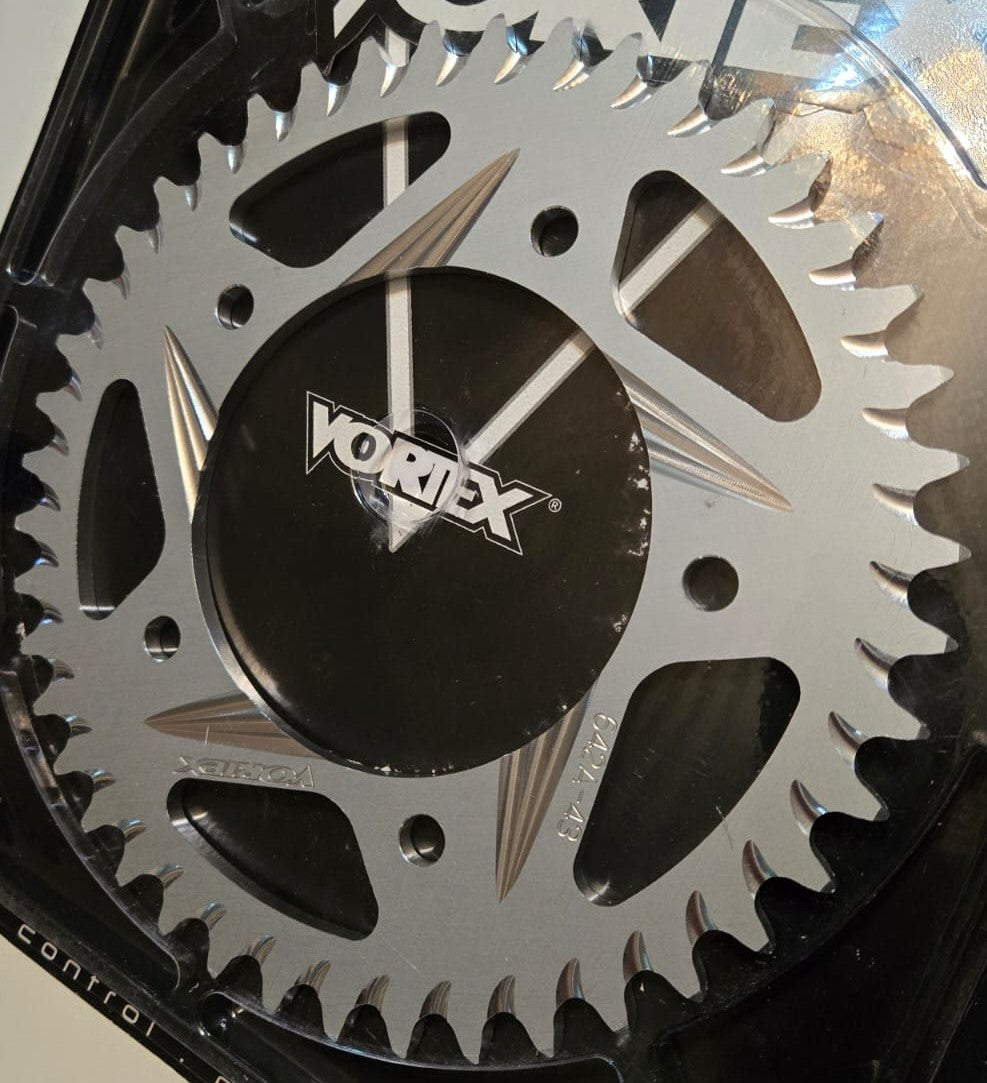 Vortex Racing Aluminum Rear Sprocket 525 44 Tooth- Silver