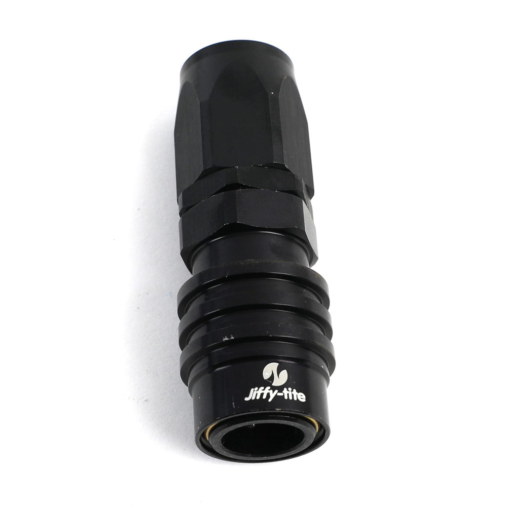 Q/R #8 Str Hose End Black