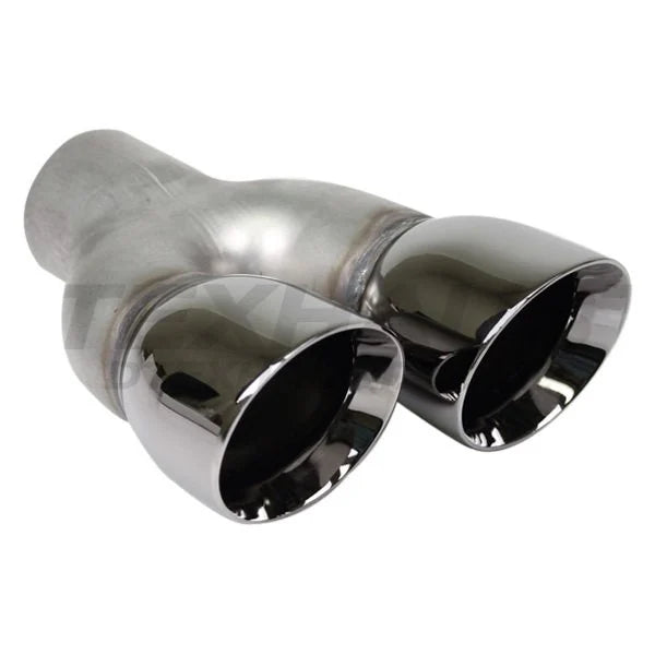 BLACK CHROMEDUAL PARALLEL 3 IN ANGLE DOUBLEWALL DRIVER SIDE