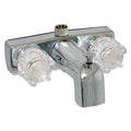 TUB/SHOWER DIV FAUCET W/ NUT & SHOWER HEAD 4IN 2 KNOB BRASS CHROME