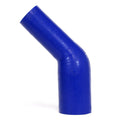 HPS Performance 2-3/8 - 3-1/8 ID High Temp 4-ply Reinforced Silicone 45 Degree Elbow Reducer Hose Blue (60mm - 80mm ID)