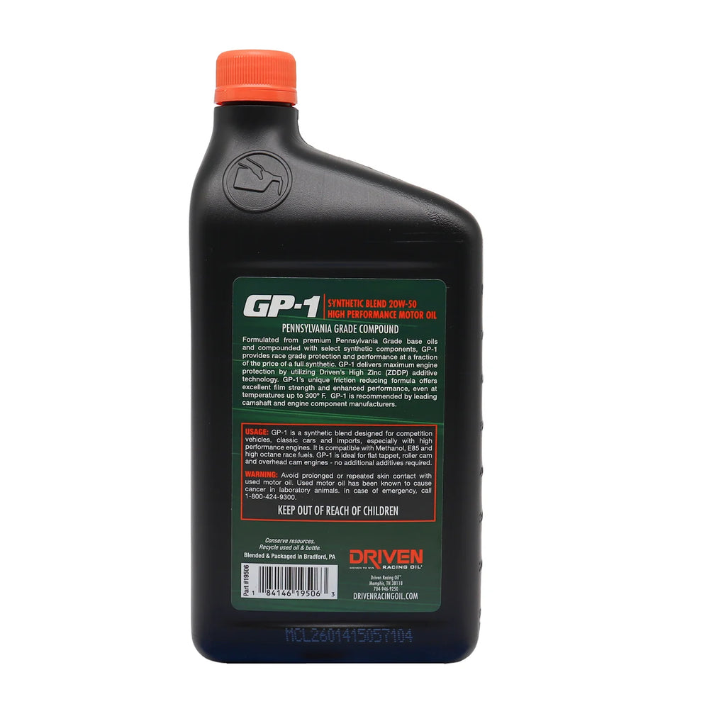 GP-1 SYNTHETIC BLEND 20W-50 QUART 6