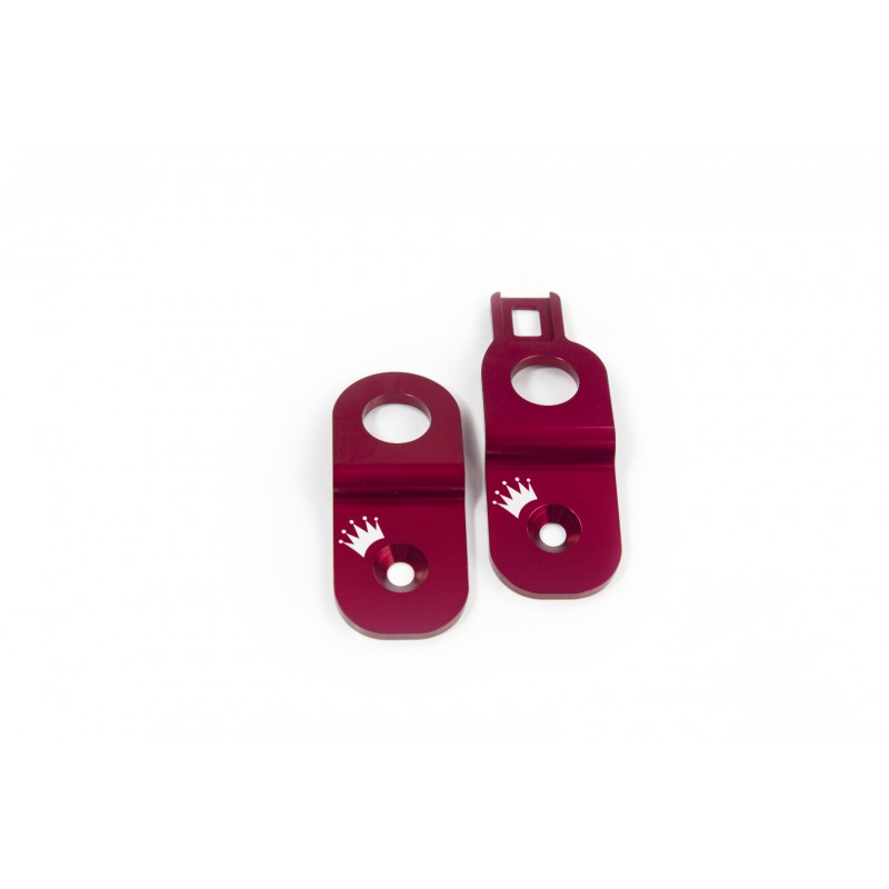 TurboXS Radiator Stay PAIR; 2002-2007 WRX; 2004-2007 STi; w/ OEM Hood Prop Mounting Hole; Red
